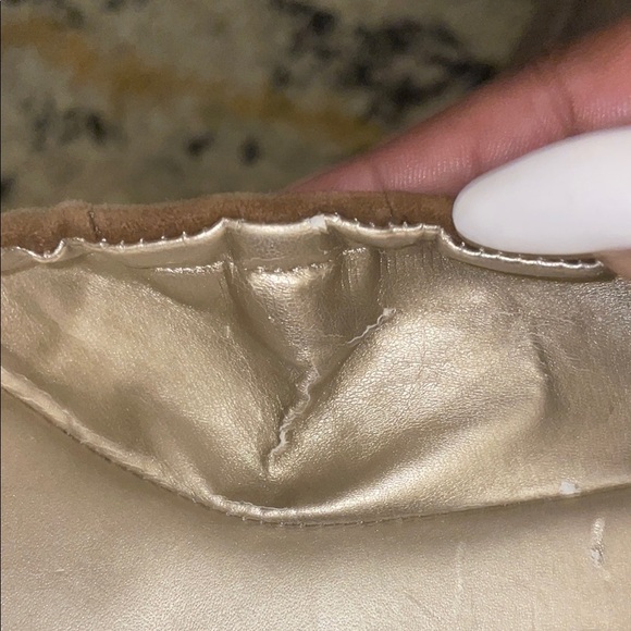 Tahari Tan Gold Loafers with Elegant Embellishment - Picture 5 of 6